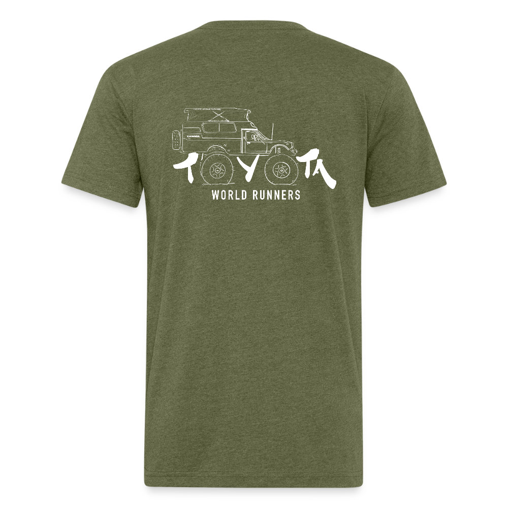 Hand Drawn Big Wheel Chinook T - heather military green