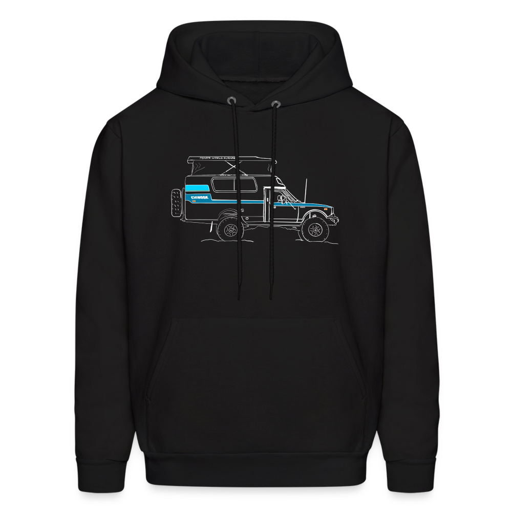Hand Drawn Side Profile Chinook Hoodie - black