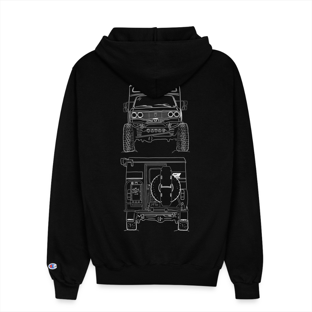 TWR Chinook Full Zip Hoodie - black