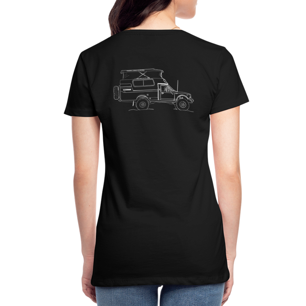 Womens Hand Drawn Side Profile Chinook - black