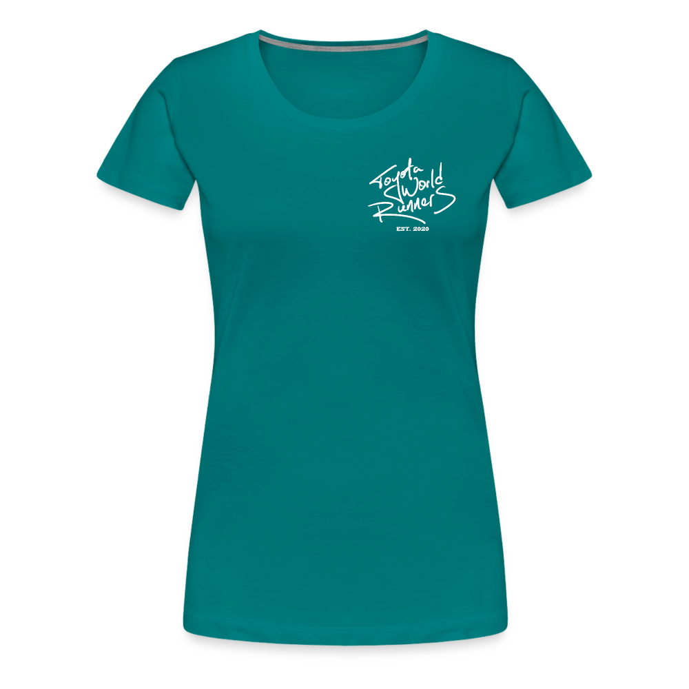 Womens Hand Drawn Side Profile Chinook - teal