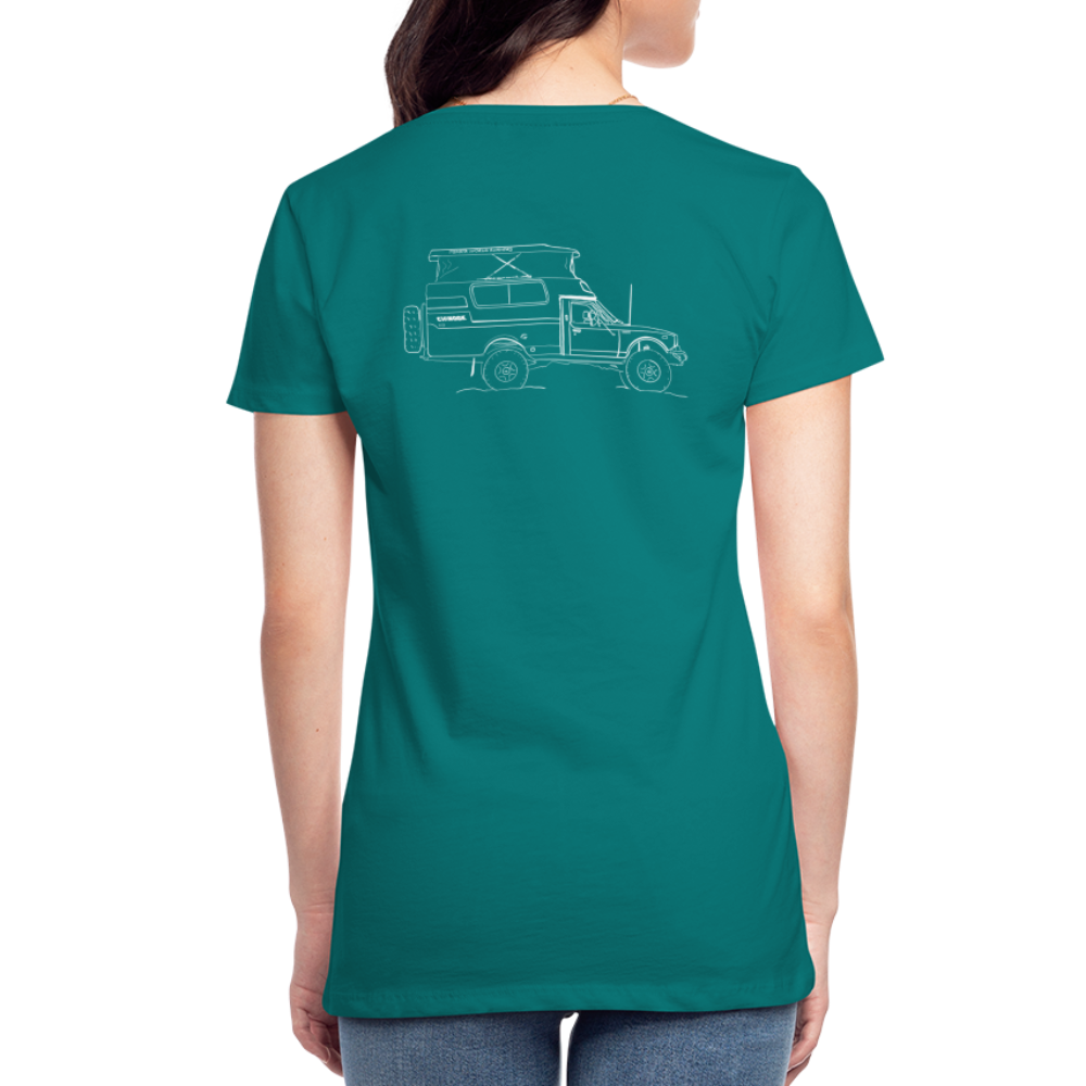 Womens Hand Drawn Side Profile Chinook - teal