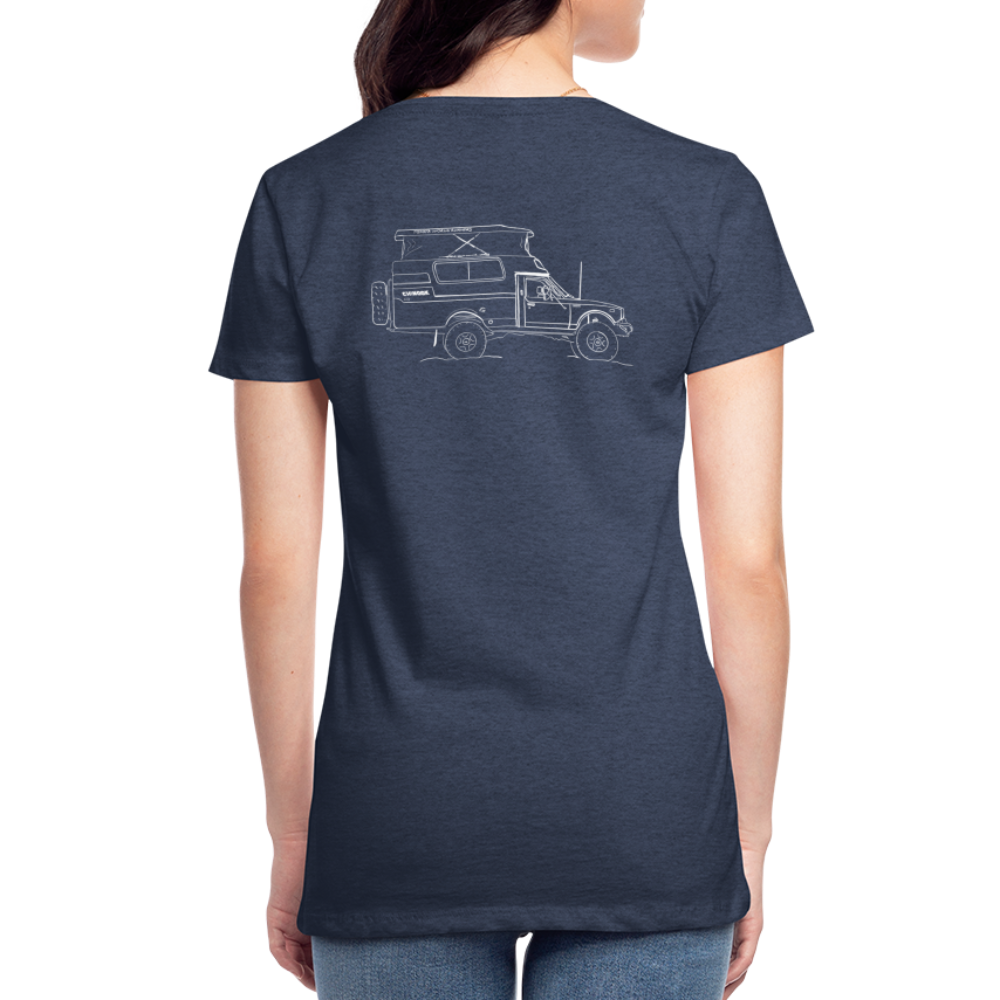 Womens Hand Drawn Side Profile Chinook - heather blue