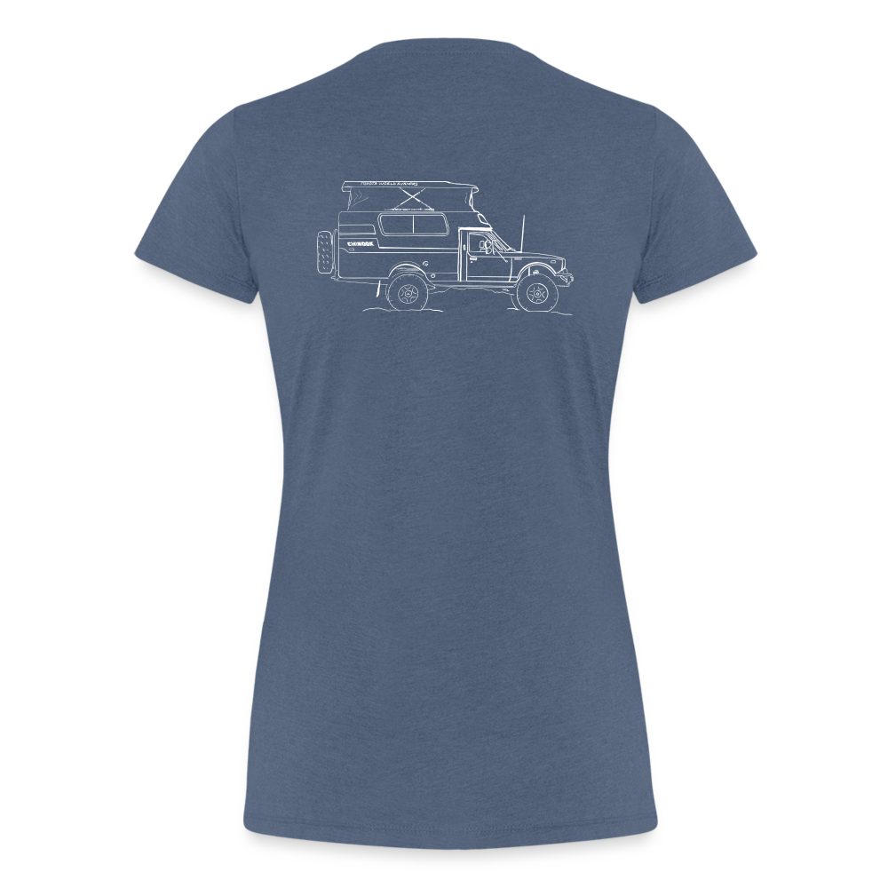 Womens Hand Drawn Side Profile Chinook - heather blue