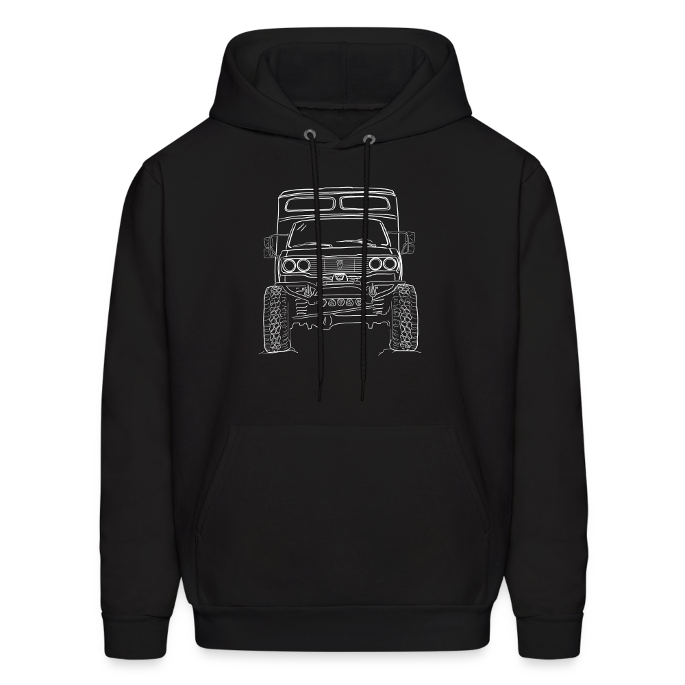 Hand Drawn Chinook Hoodie Full Front & Back - black
