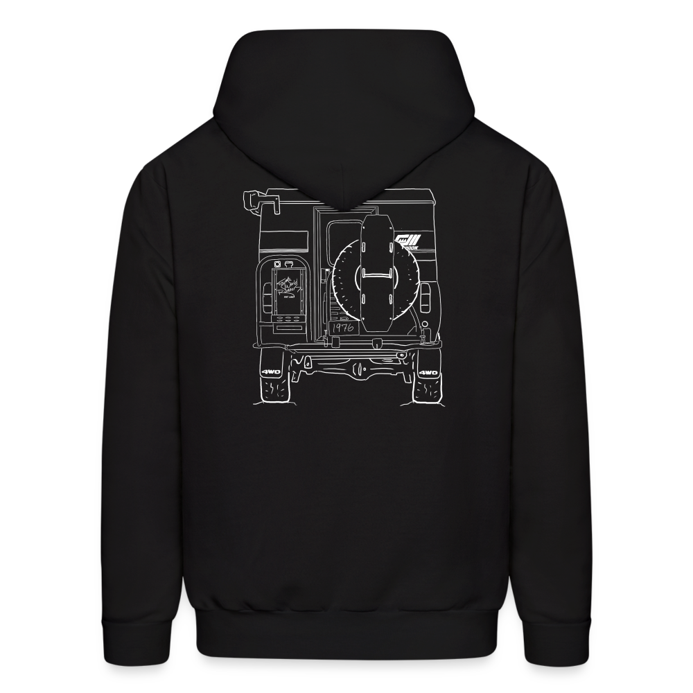 Hand Drawn Chinook Hoodie Full Front & Back - black