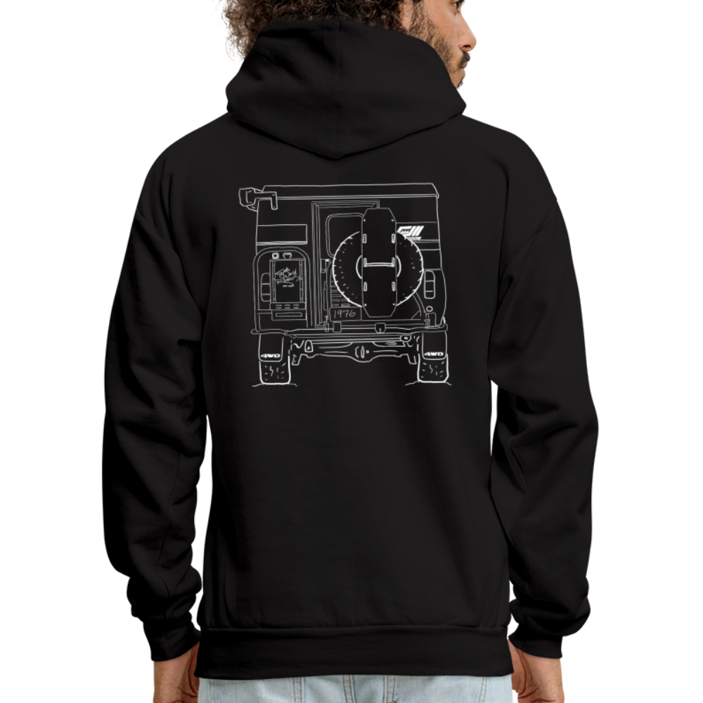 Hand Drawn Chinook Hoodie Full Front & Back - black