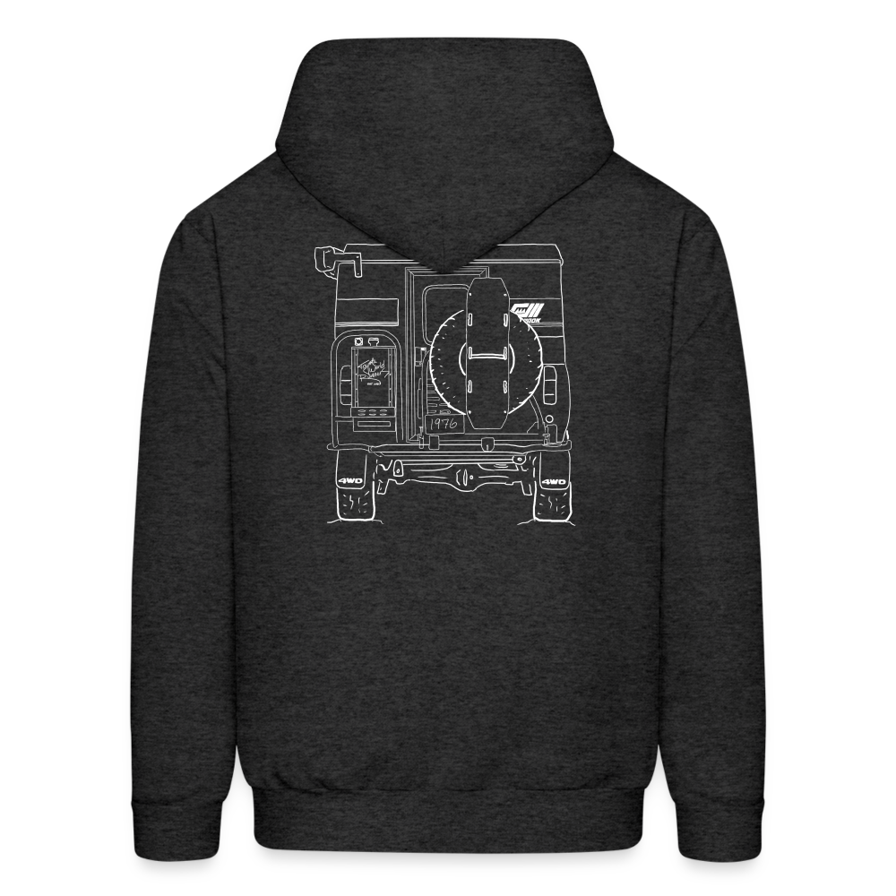 Hand Drawn Chinook Hoodie Full Front & Back - charcoal grey