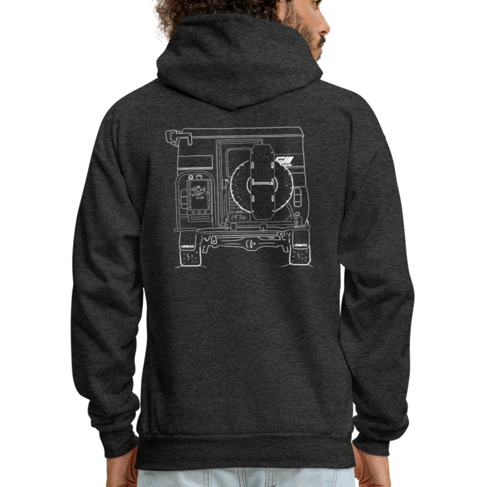 Hand Drawn Chinook Hoodie Full Front & Back - charcoal grey