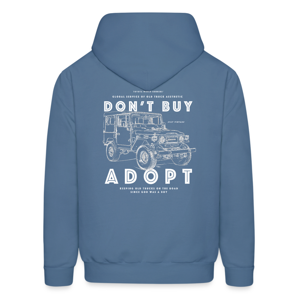 Don't Buy, Adopt | 40 series Hoodie - denim blue