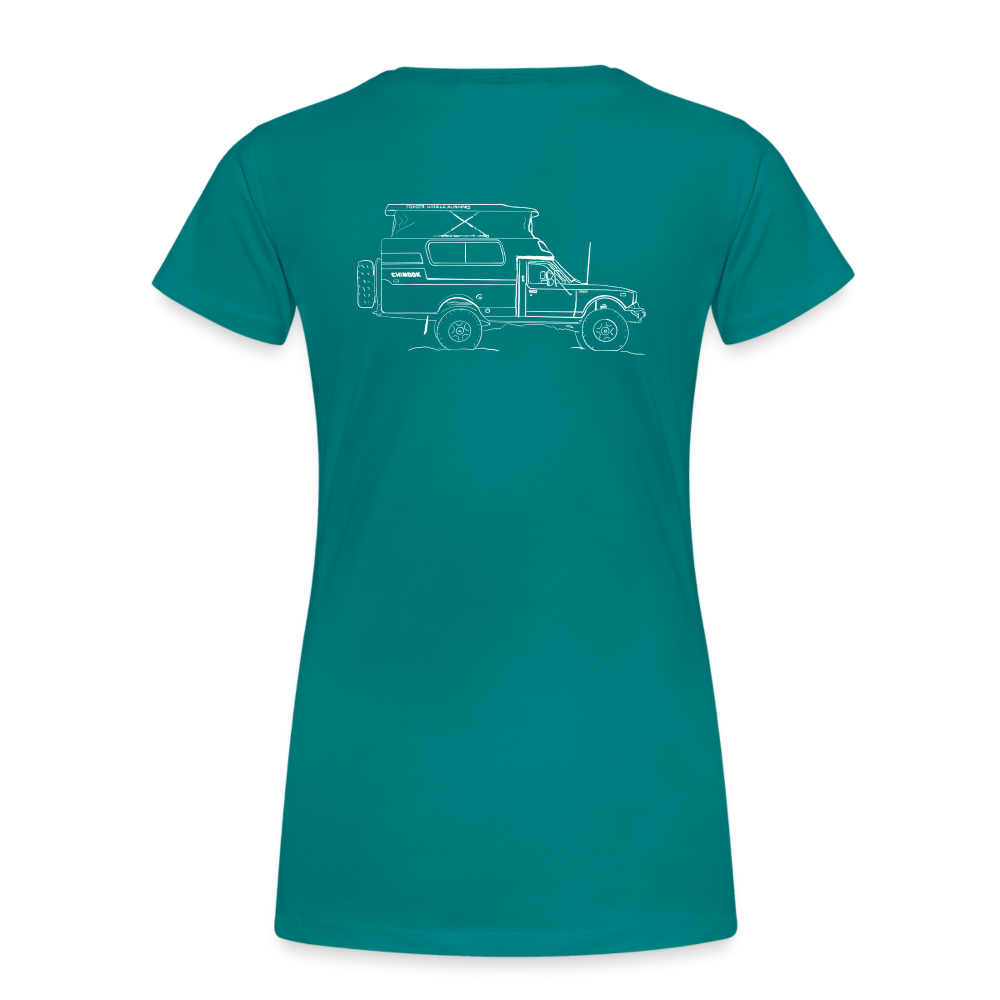 Womens Hand Drawn Side Profile Chinook - teal